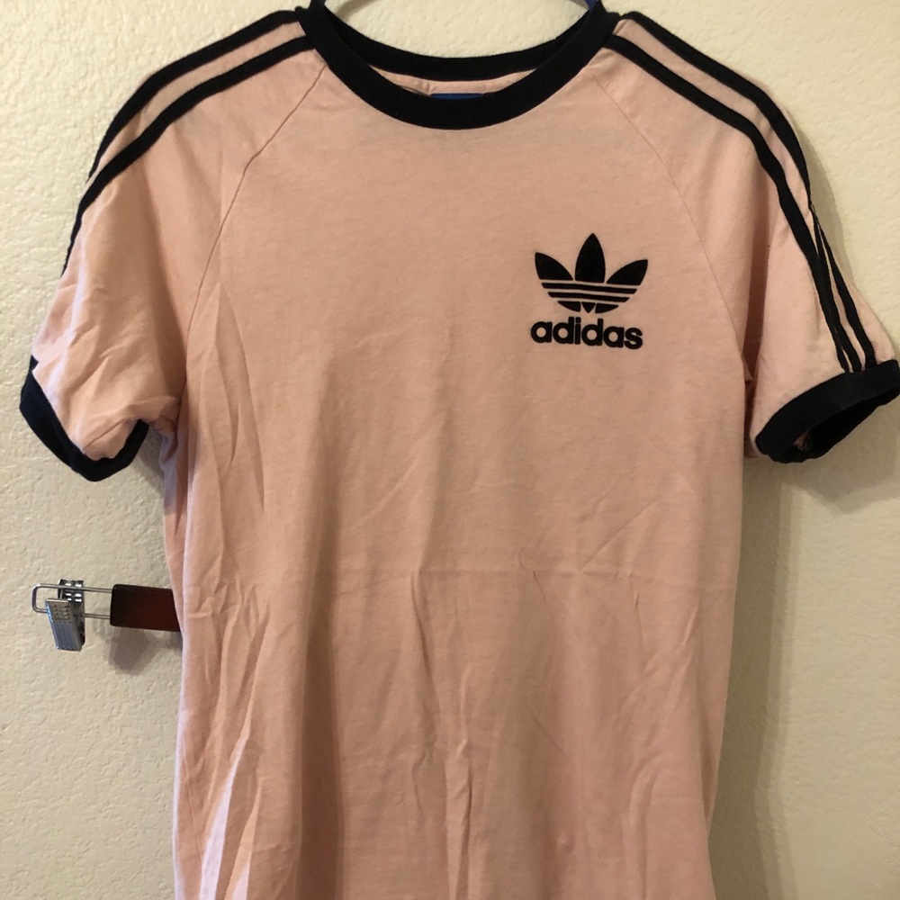 🧘‍♀️NEW: PINK ADIDAS THREE STRIPE T-SHIRT🧘‍♀️ - Picture 6 of 8